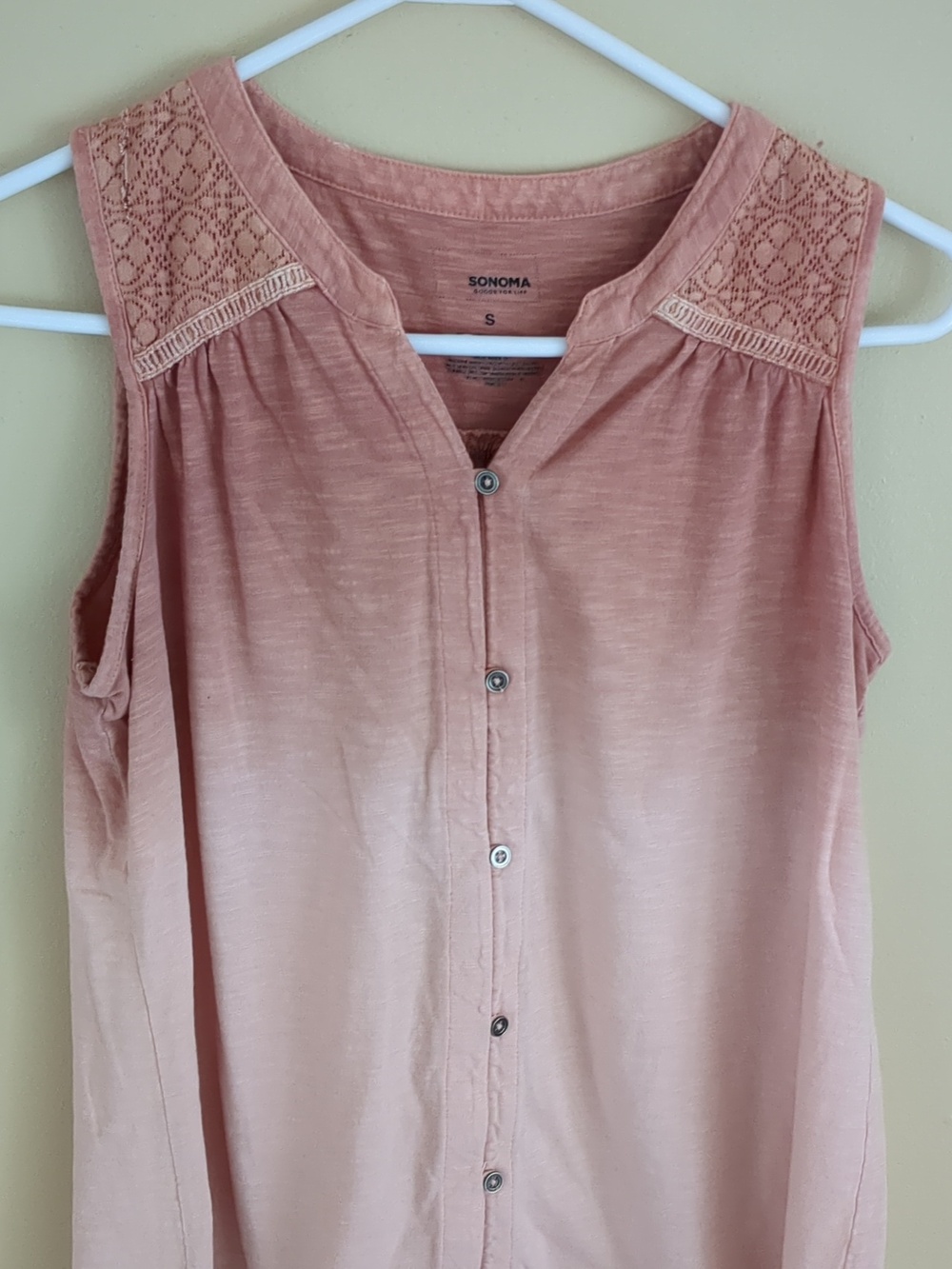 Small Sonoma Ombre Top Dip Dye Peach Salmon Color - Picture 2 of 9